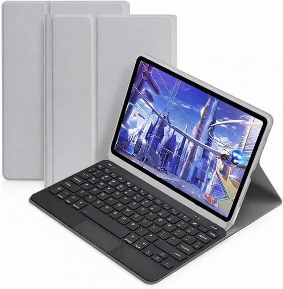 Microcase Xiaomi Redmi Pad 2 Pro 12.1 inch Tablet için Bluetooth Touchpad Klavye + Standlı Kılıf - BKK5 (Mavi)