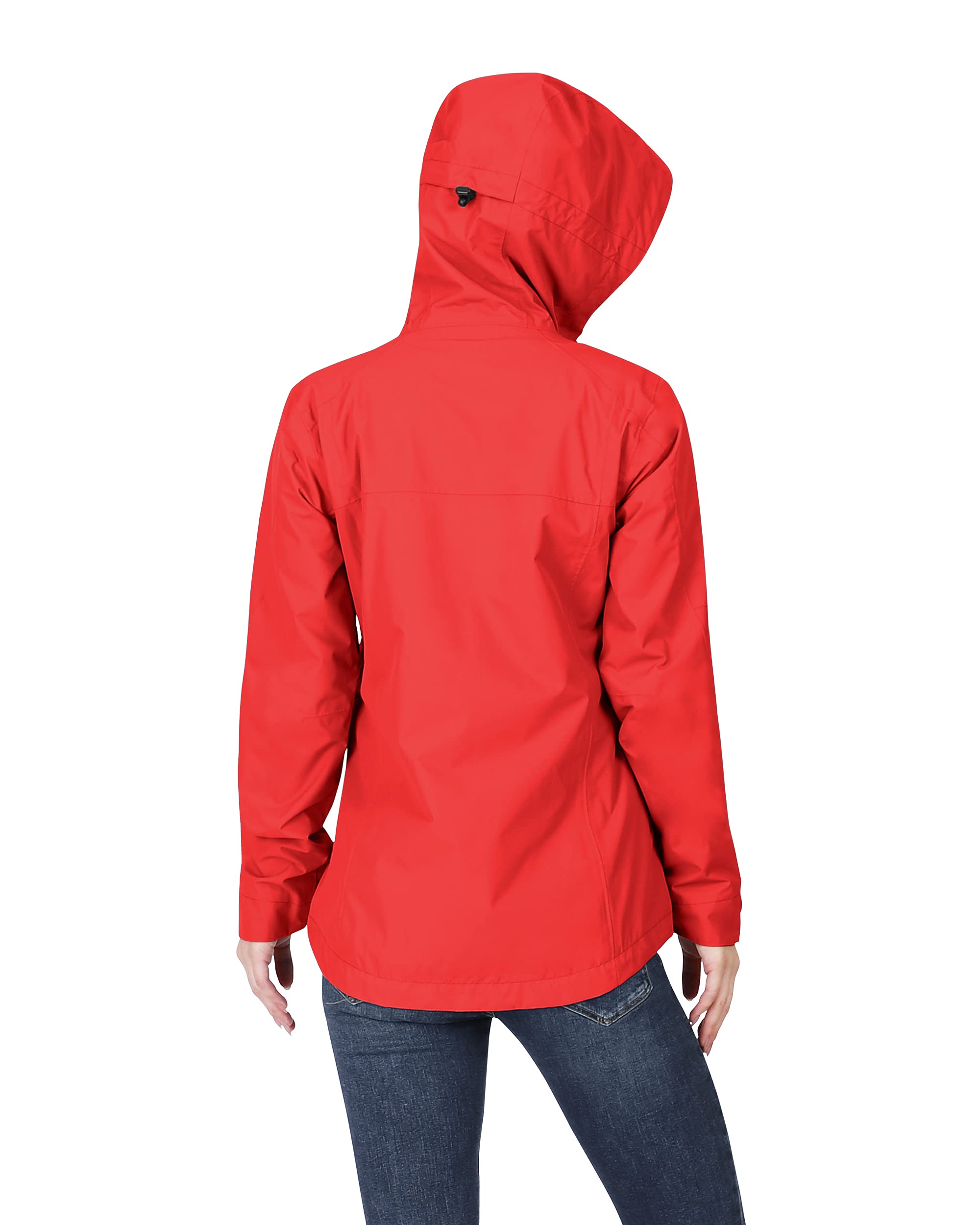 33,000ft Chubasquero para mujer, resistente al agua, chaqueta de exterior, transpirable, chaqueta de entretiempo, chaqueta ligera con capucha, cortavientos, para senderismo, viajes, senderismo y