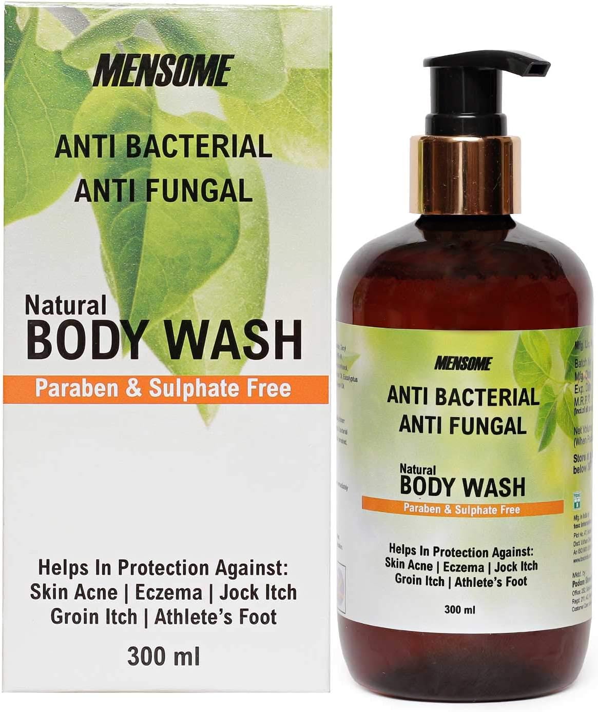 MENSOME Natural Anti Bacterial & Anti Fungal Body Wash Gel, Chemical Free, Men & Women In 300 Ml