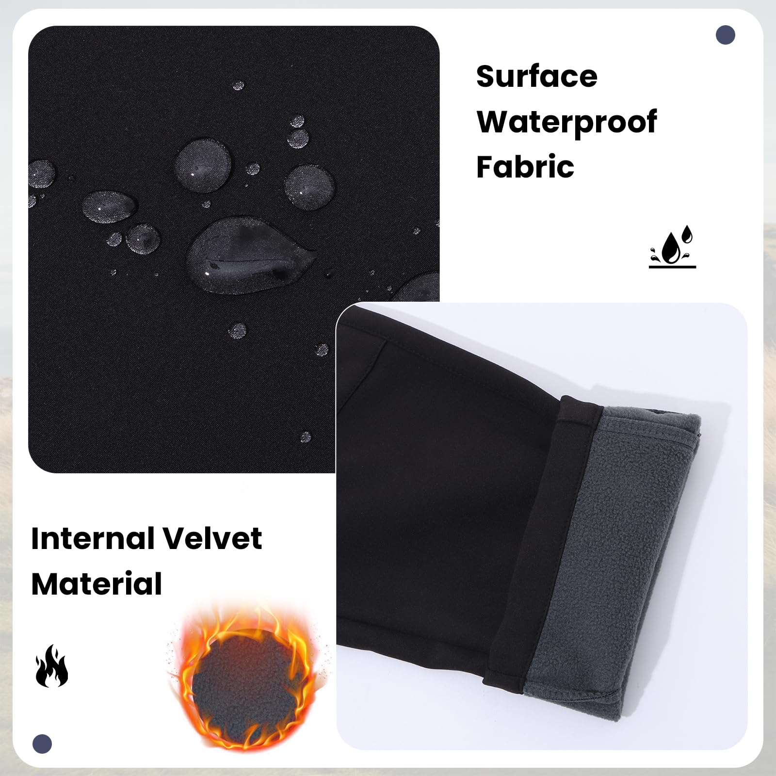 SUKUTU Pantalones Outdoor para niños Pantalones de montañismo con Forro Polar Niñas Niños Gruesos Impermeables Otoño e Invierno