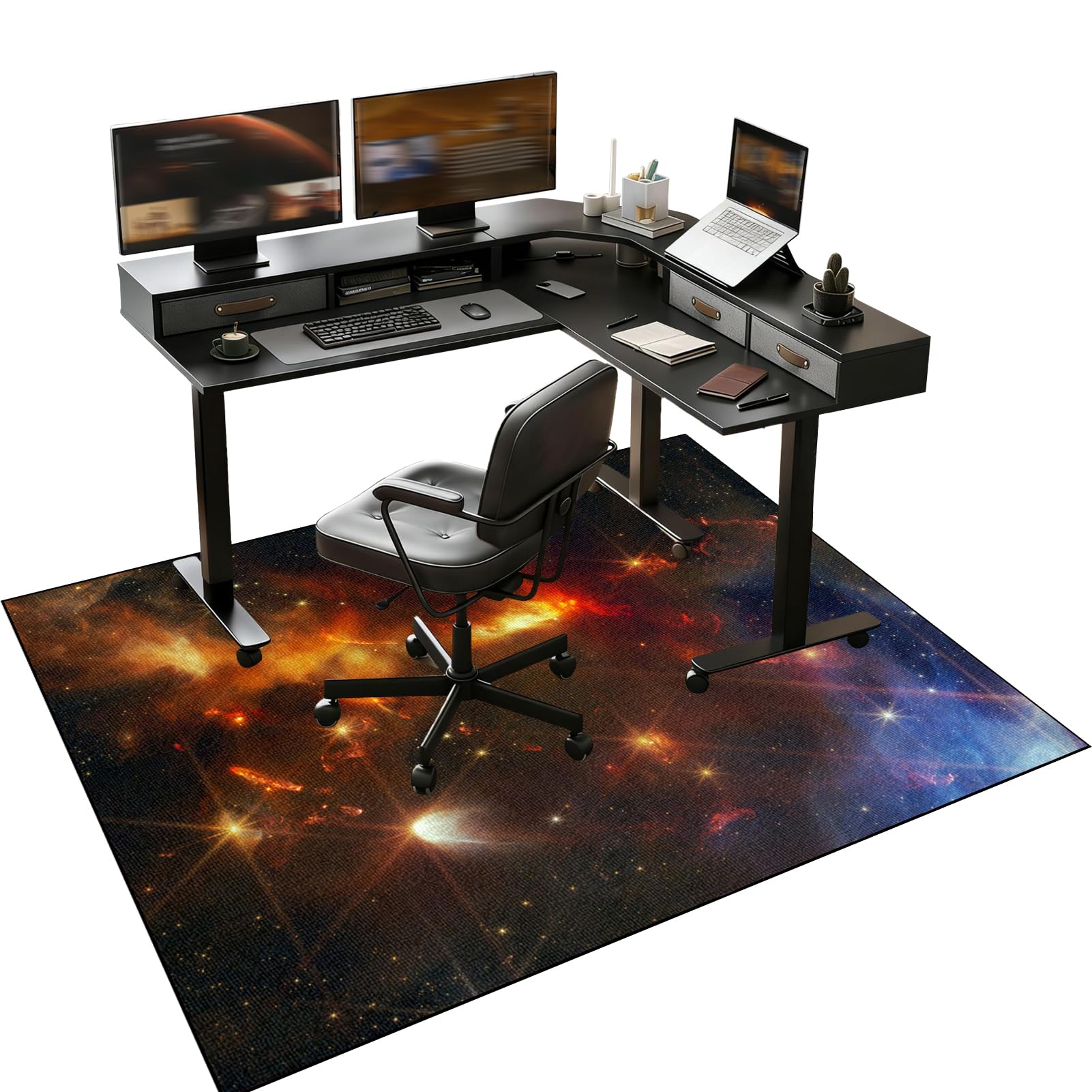 Tapis de Chaise Gaming Antidérapant Protège Le Sol, Tapis de Sol pour Fauteuil, Tapis Protection de Sol Chaise Bureau, Tapis de Sol Bureau Tissu, Tapis Chaise de Bureau Tapis Protège-Sol 90 x 140 cm