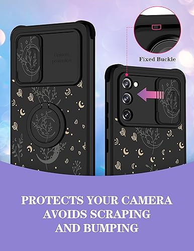 Miniatura 3 de Goocrux Funda 2 en 1 para Samsung Galaxy S20 FE 5G, diseño de plantas de luna para mujeres y niñas, diseño de flores, corazón, estrellas, espacio,