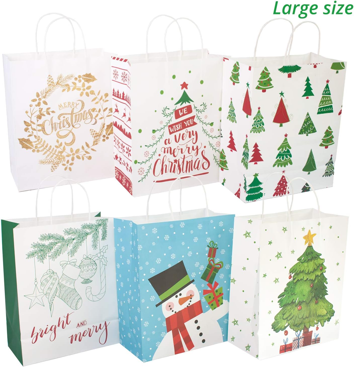 Buy 2 get 3 24 White Kraft Christmas Gift Bags Assorted Sizes with 60-Count Christmas Gift Tags(Bulk Set,6 XL,6 Large,6 Medium,6 Small) Free Shipping Offer 24 White Kraft Christmas Gift Bags Assorted Sizes with 60-Count Christmas Gift Tags(Bulk Set,6 XL,6 Large,6 Medium,6 Small)