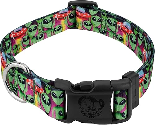 Country Brook Petz - Collar de perro Deluxe Space Aliens - Colección Geek Chic con diseños para cualquier mega fan (12 pulgada, extra pequeño)
