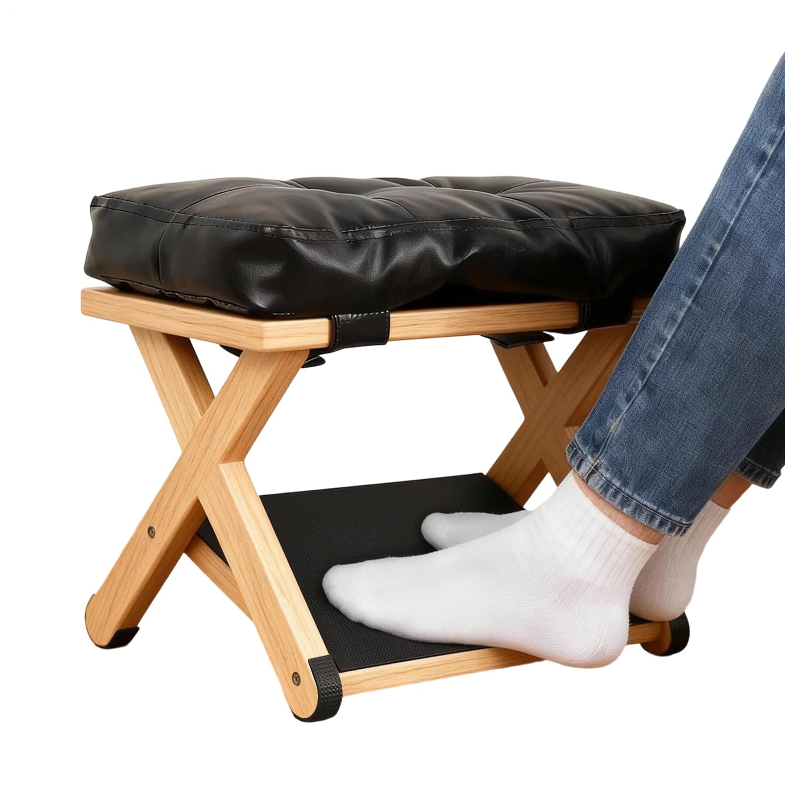 Poggiapiedi da Sotto la Scrivania Doppio Strato Ergonomico Inclinato Legno | Supporto Per Le Gambe Della Scrivania Da Ufficio Per Dormitorio Ufficio Appartamento Studio Camera Da Soggiorno