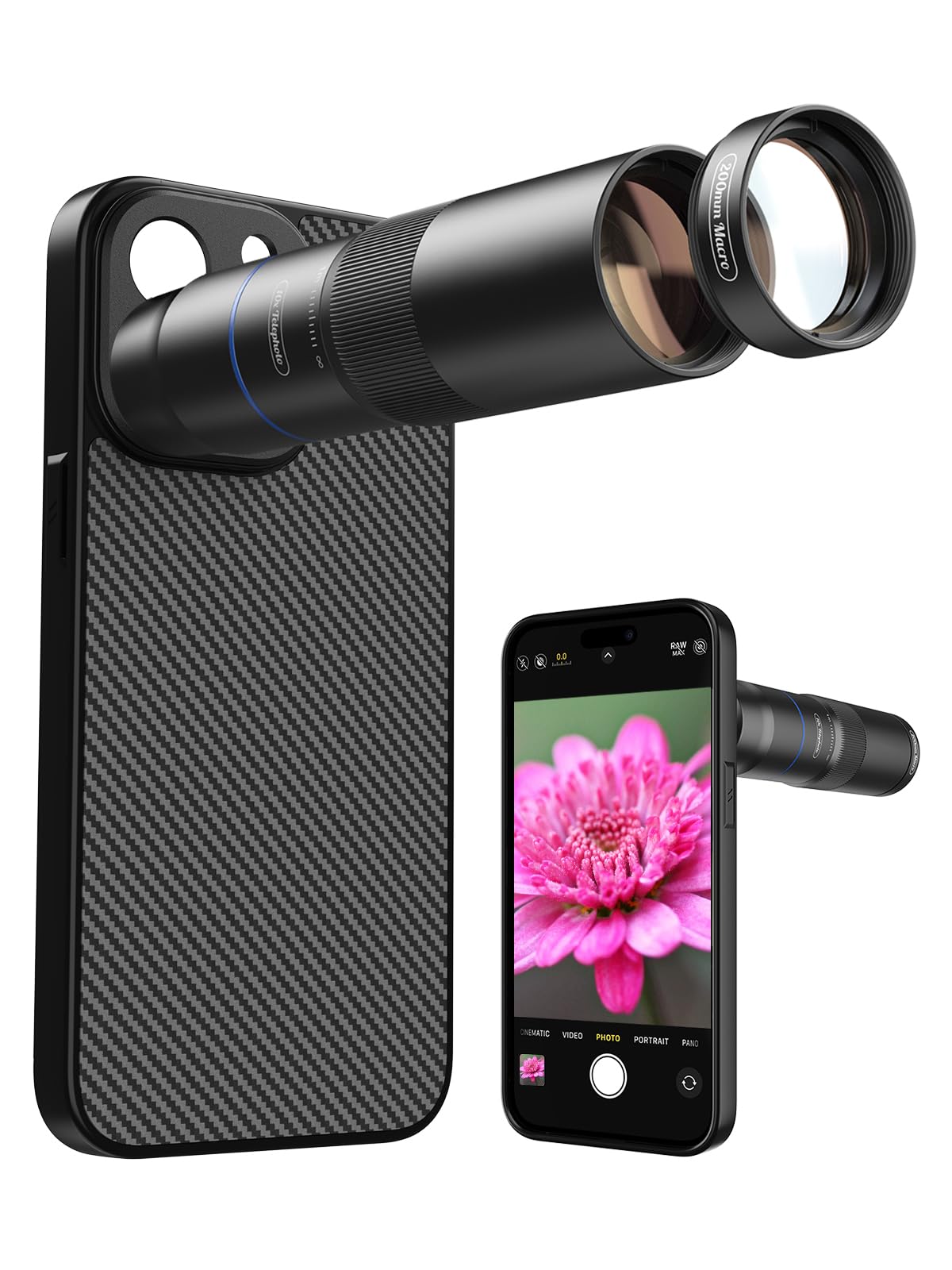 Amazon.com: MIAO LAB HD 10X Telephoto Lens & 200mm Macro Lens, 2