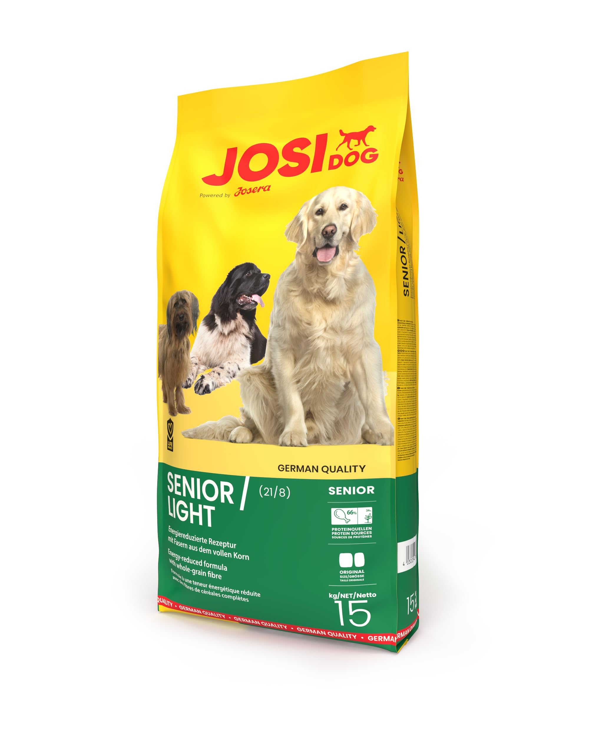 JosiDog Senior/Light - Nourriture Sèche Équilibrée pour Chiens Adultes de 15 kg