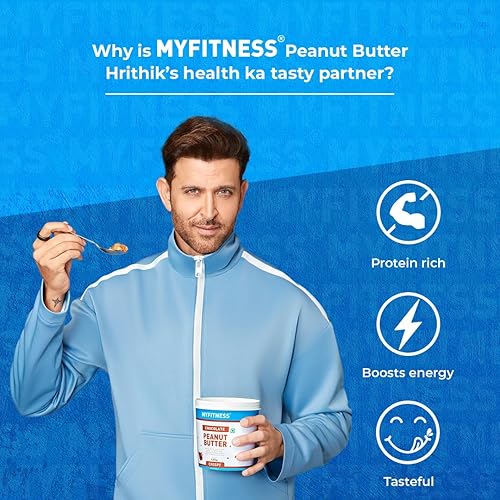 Miniatura 3 de MYFITNESS Mantequilla de maní original suave y suave con miel, sin OMG, sin gluten, sin conservantes, ingredientes naturales, alta proteína, hecha