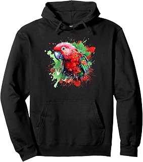 Colorful Australian King Parrot Lover Splash Art Pullover Hoodie