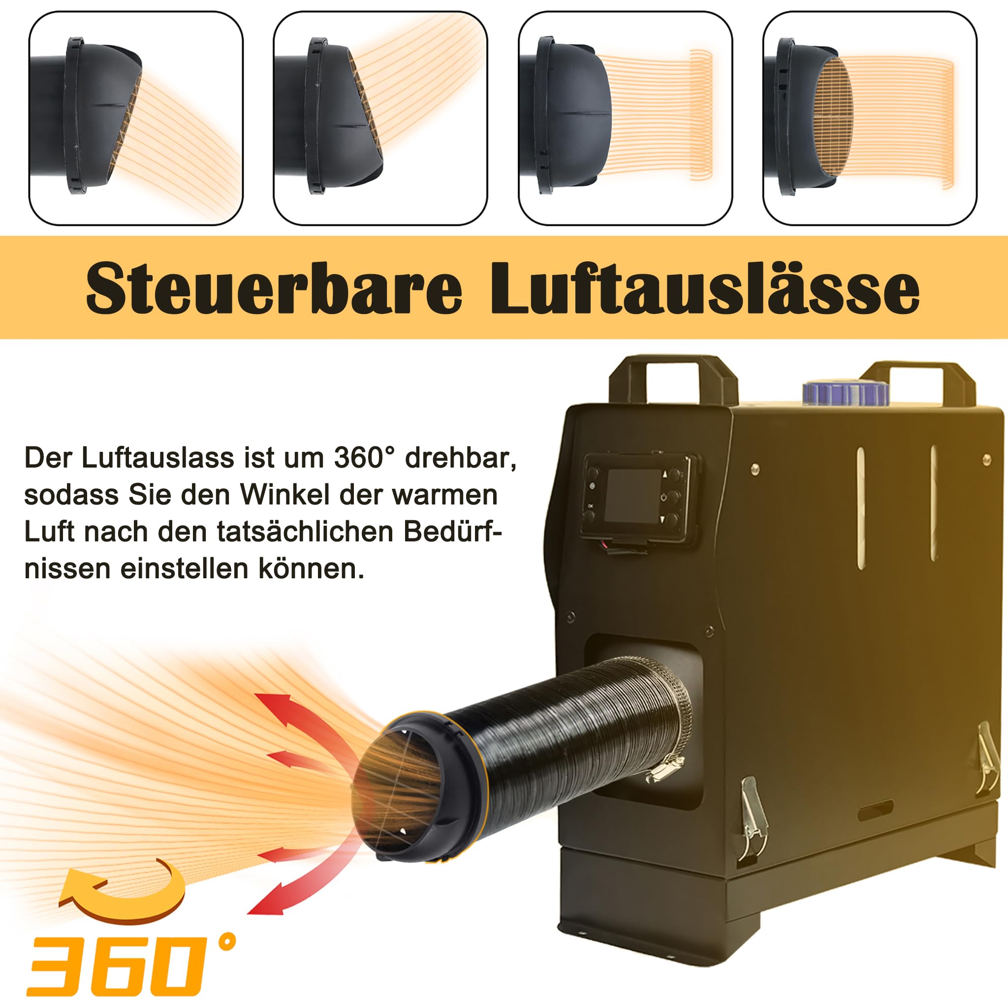 UISEBRT 8 kW Ogrzewanie postojowe na olej napędowy 12 V, nagrzewnica powietrza na olej napędowy z tłumikiem, zdalne sterowanie, monitor LCD, do samochodów kempingowych, łodzi, samochodów ciężarowych