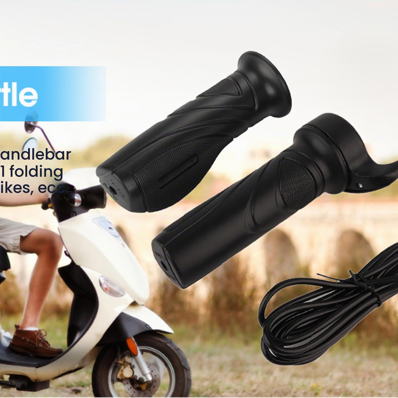 Alomejor 1 Paio Throttle Grip Impugnatura Dell'acceleratore Universale Throttle Grip per Acceleratore per Manubrio da 22,5 mm per Bici Elettrica Scooter