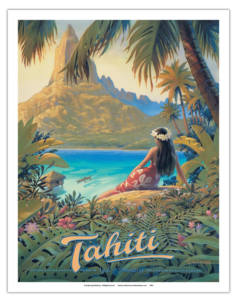Amazon.com: Tahiti - Isle of Paradise - Society Islands - Vintage