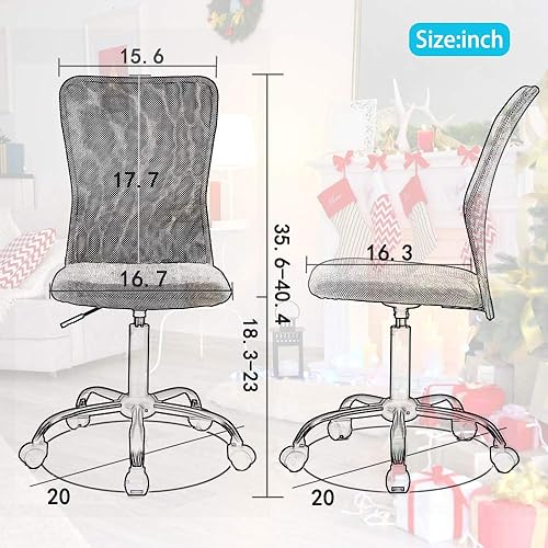 Miniatura 2 de Silla de oficina de malla con soporte lumbar, silla de escritorio ergonómica, moderna, negra