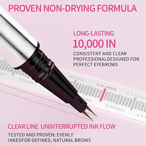 Miniatura 2 de Lápiz de cejas de doble punta, delineador de cejas impermeable 2 en 1 con tenedor ultrafino y punta de precisión, 5 tonos naturales de marrón claro