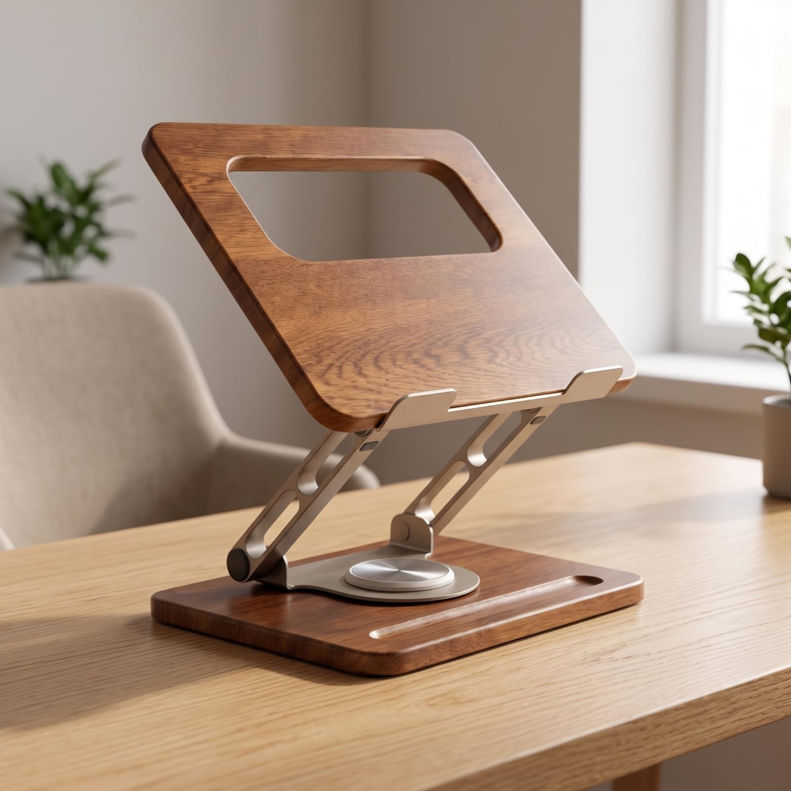 predolo Supporto per Notebook Stabile, 樱桃木, 笔槽款 | Da Scrivania, Ergonomico, Supporto per Laptop con Ventilazione Aperta, Ufficio, Casa, Professionisti, Studenti