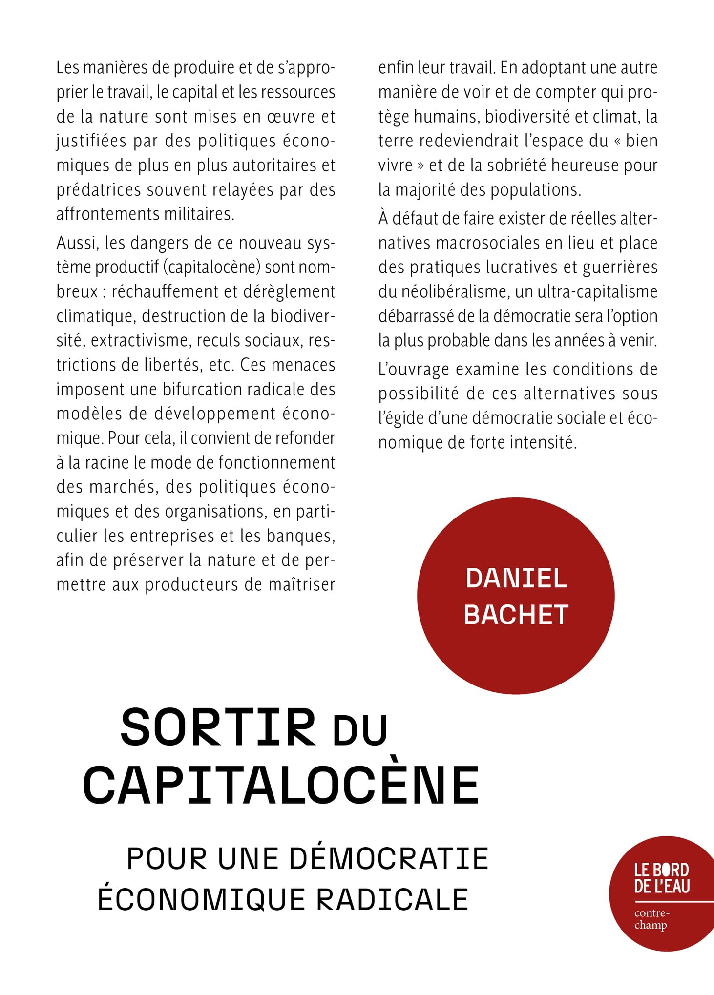 Sortir du capitalocène: Pour une démocratie économique radicale
