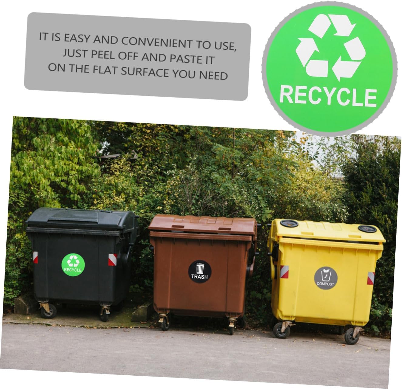 9pcs Trash Can Stickers Garbage Classification Labels for Recycling and Waste Bin Stickers Easy Application for Home Office and Outdoor Use
