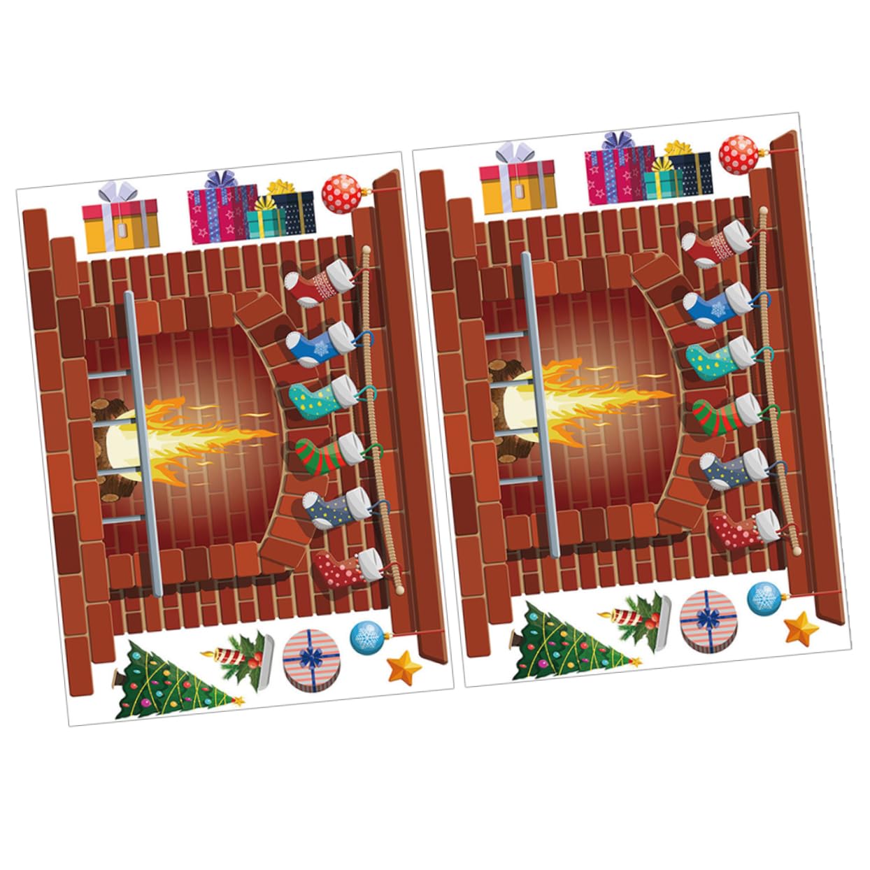 Cabilock 10 Set Adesivi Murali Decorativi Per La Stanza Del Adesivi Murali Per Le Vacanze Di Natale Ornamenti Adesivi Dei Cartoni Animati Luci Esterne Luci Delle Fate Decorazioni