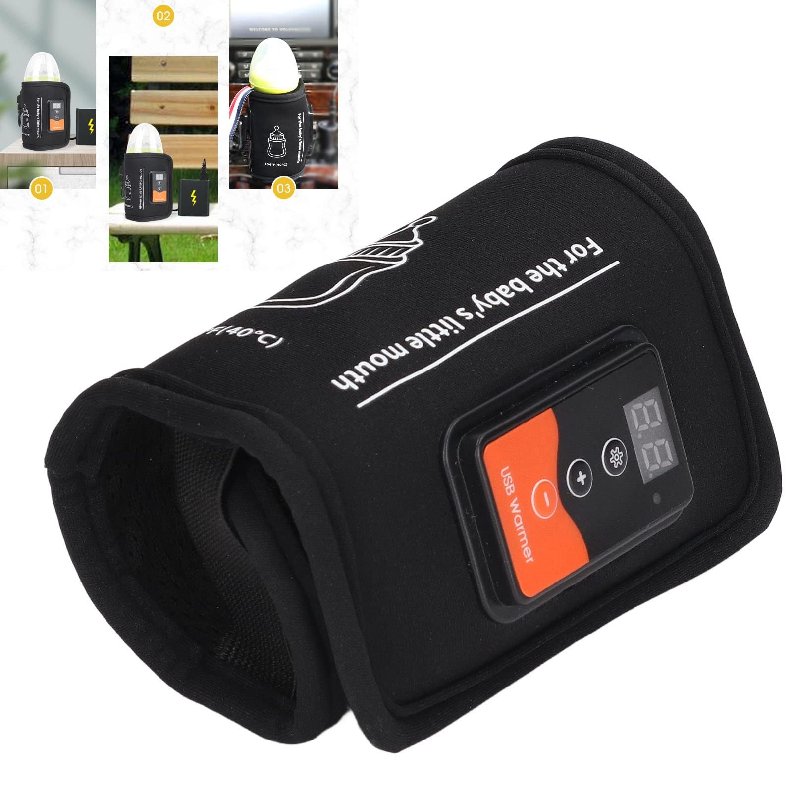 Scaldabiberon Portatile da Esterno, Borsa Scaldabiberon USB, per Biberon per Auto a Casa