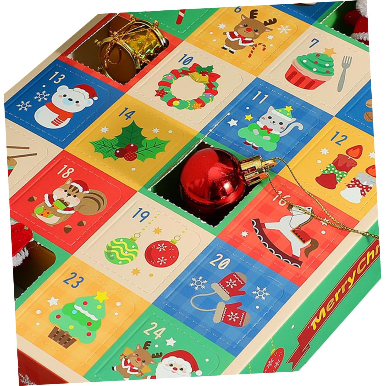 PRETYZOOM 15 Piezas Caja de Regresiva para Navidad de Calendario de Adviento Rellenable de Días Caja de Papel para Decoración Navideña de Dulces