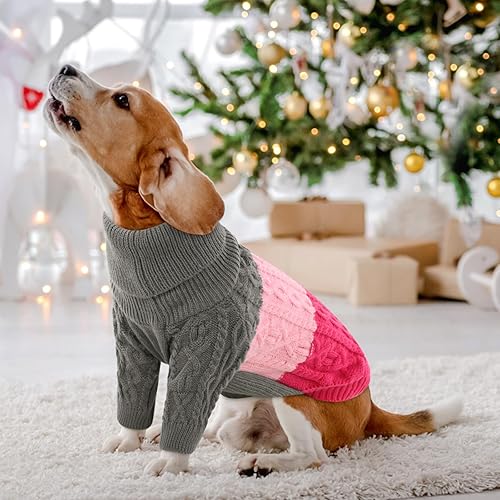 Miniatura 4 de ASENKU Suéter de perro para perros pequeños y medianos, sudadera de punto de cuello alto para perro, ropa gruesa para cachorros para chihuahua,