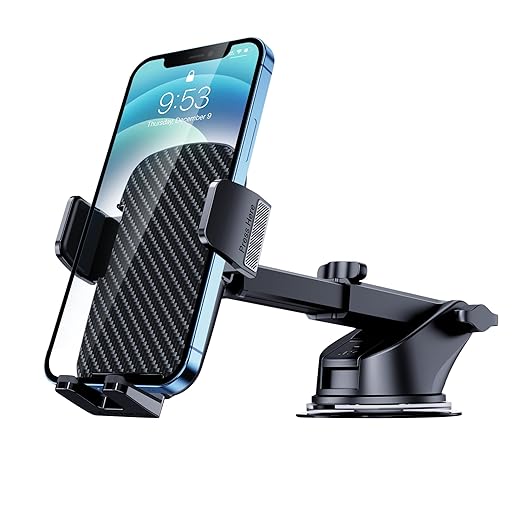 Phone Holder for Car [Military-Grade Suction]Phone Stand for Car Phone Holder Mount [Super Stable] Automobile Cell Phone Holder Car Mount for iPhone Universal Car Dashboard Mount Fit All Phone