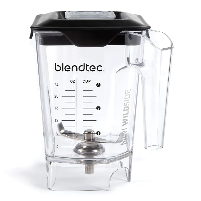 Blendtec Mini WildSide 46 oz Five Sided Personalized Blender Jar Vented Latching Lid BPA-free Clear