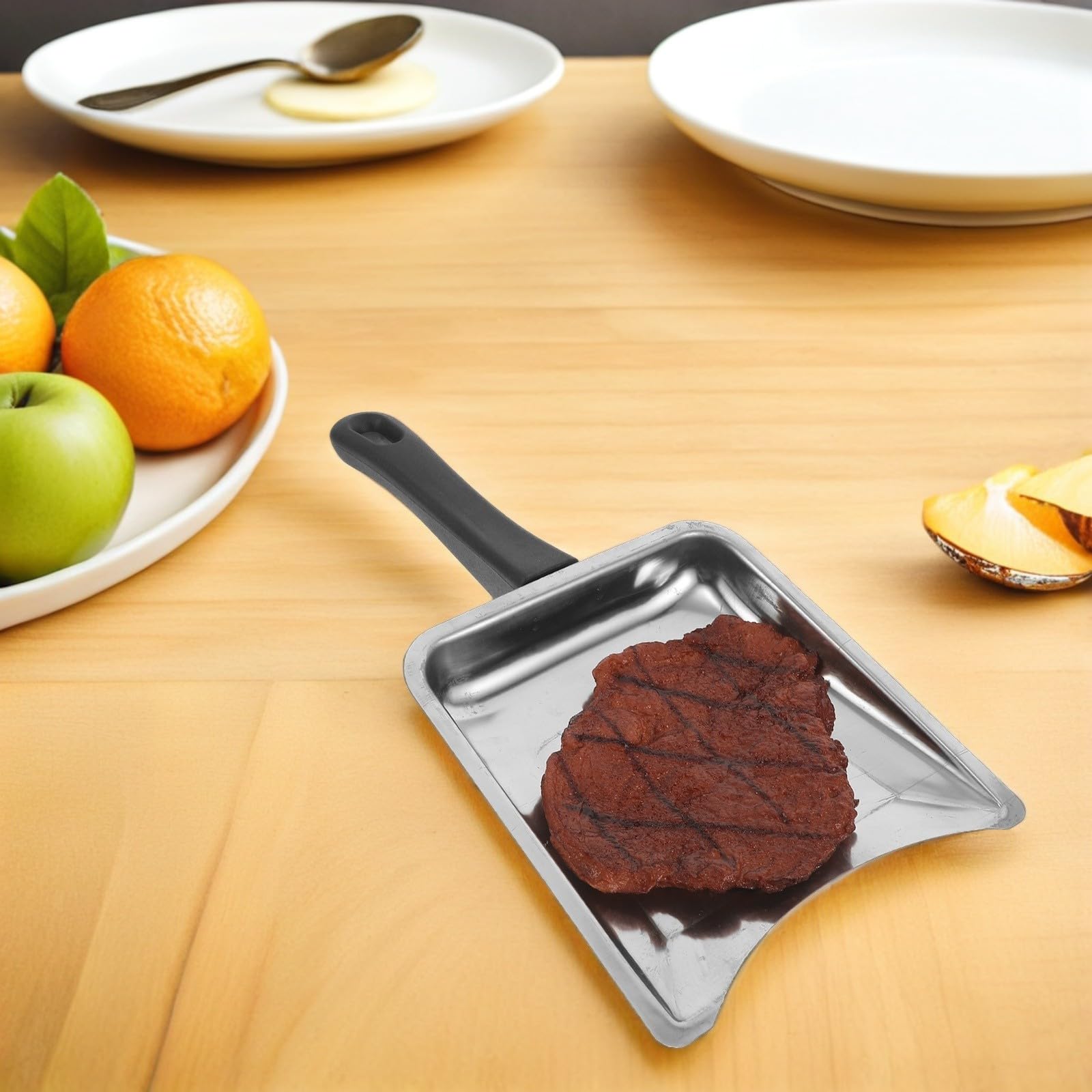 Alasum Espátula y Diseño Ergonómico para Carne de Acero Inoxidable de Brocheta Vertical Mango Antideslizante para Bandejas de Barbacoa en Camping