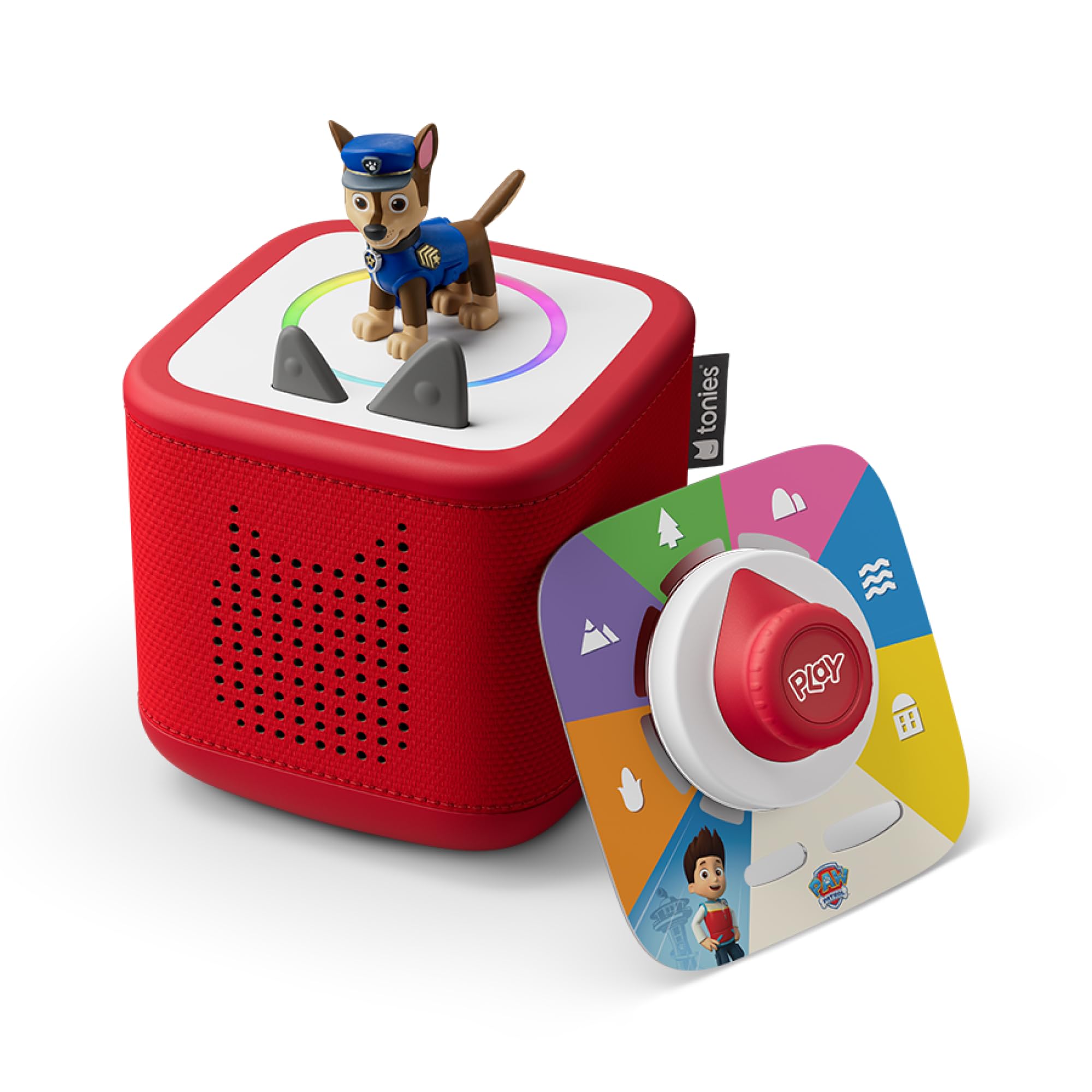 TONIES Sunset Red Toniebox 2 Play Set with PAW Patrol Chase Tonie, Tonieplay Game, Tonieplay Controller
