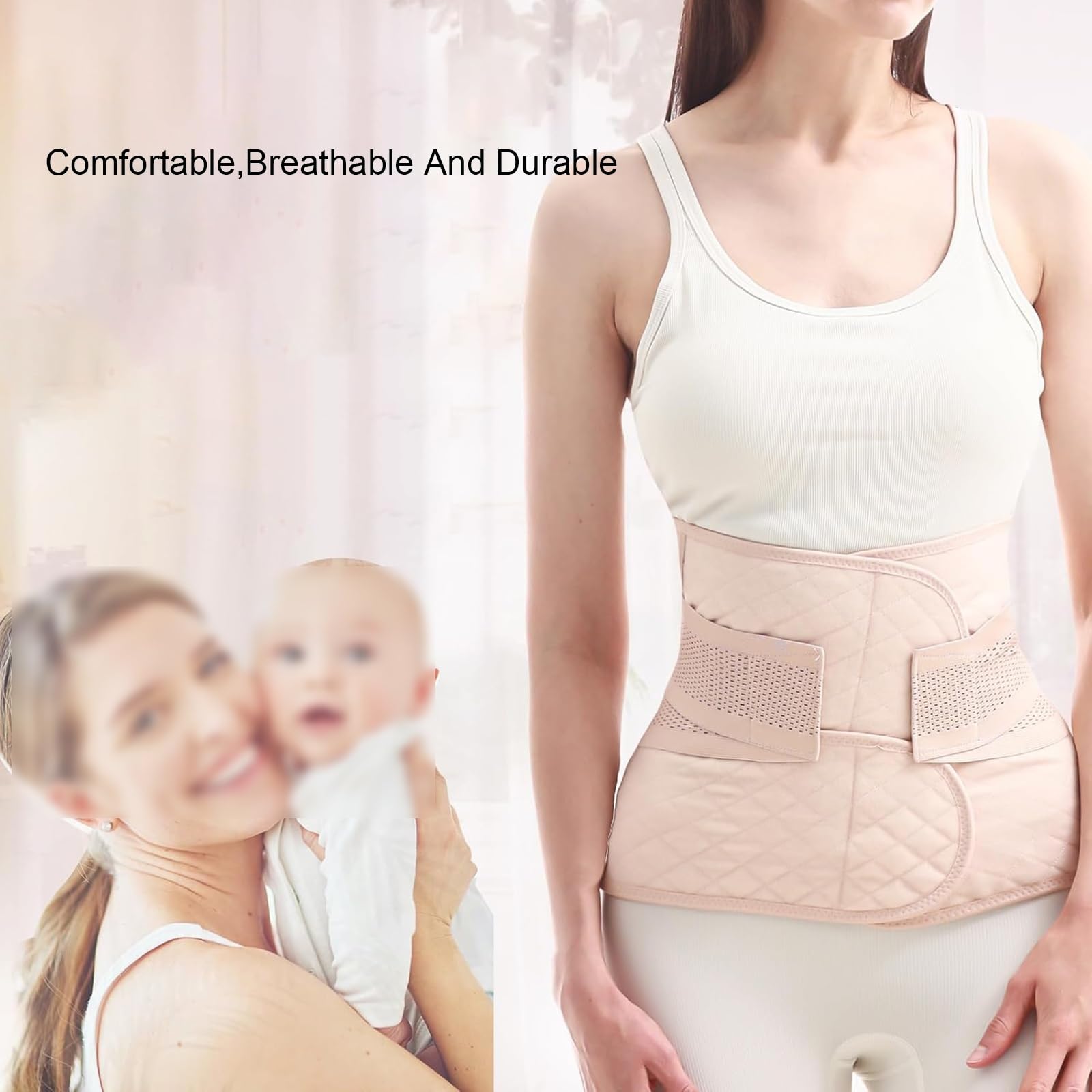 Cintura Addominale Postpartum, Cintura Addominale, Cintura Postpartum, Cintura di Supporto for Il Recupero del Taglio Cesareo Cintura Addominale Postpartum, Legante Addominale Postpartum(Beige,Small)