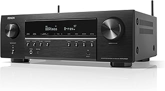 Denon AVR-S760H 7.2 Ch AVR - 75 W/Ch (2021 Model), Advanced 8K Upscaling, Dolby Atmos Height Virtualization, DTS Virtual:X & More, Wireless Streaming, Built-in HEOS, Amazon Alexa Voice Control