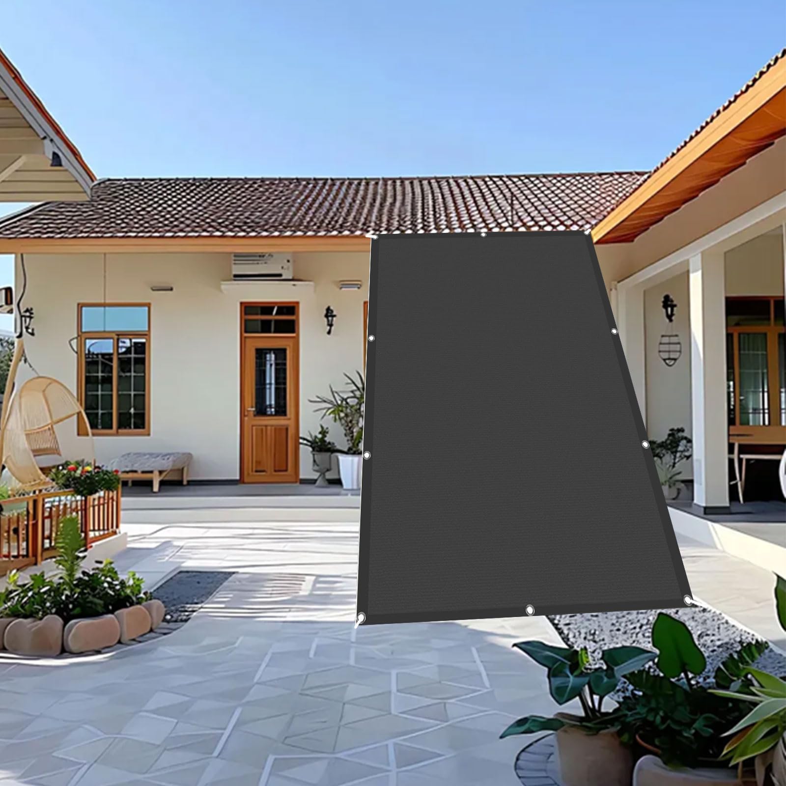 Voile d'ombrage rectangulaire anti-UV et imperméable pour grand jardin