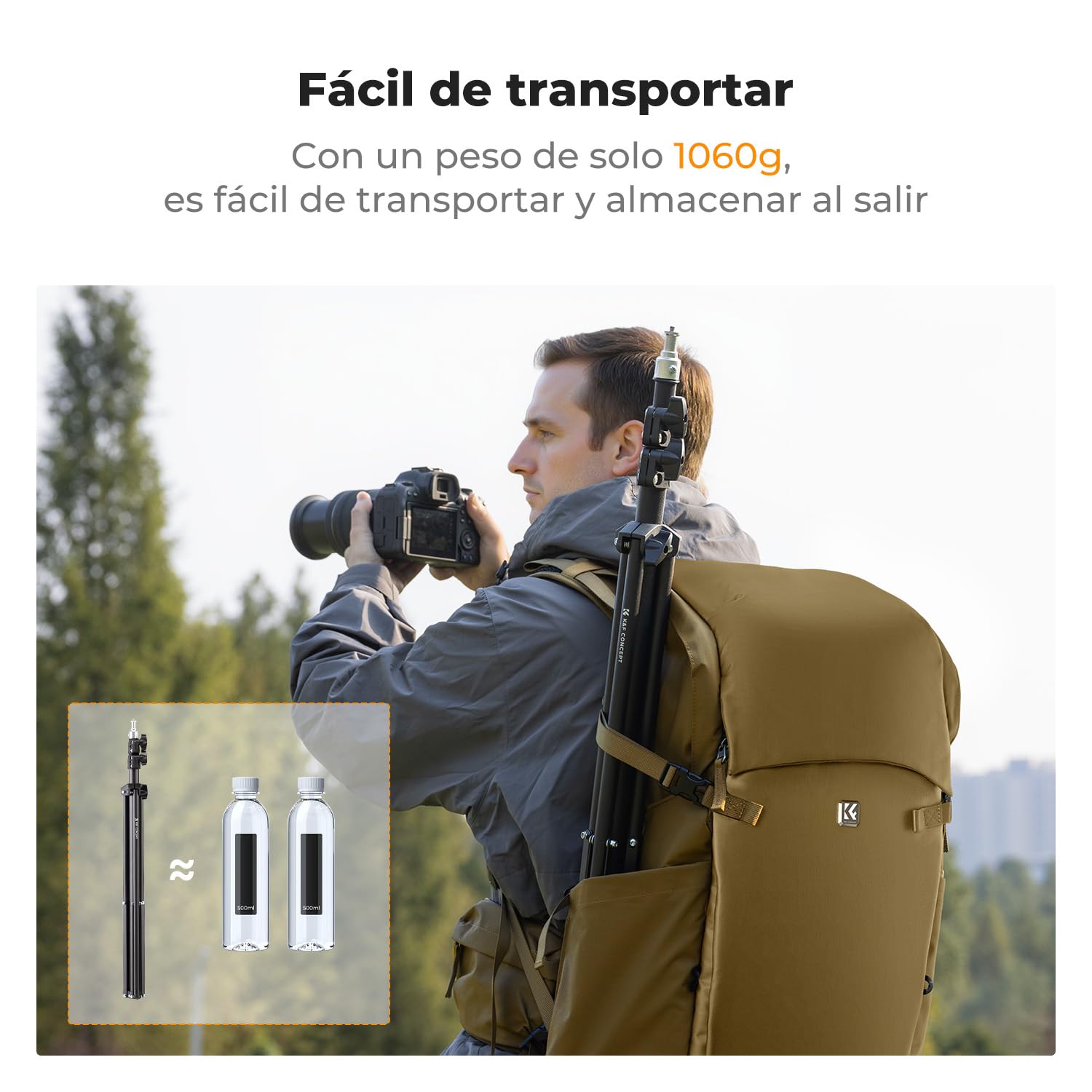 K&F CONCEPT Trípode de luz para fotografía, 230 cm, Metal Light Stand para fotografía de Estudio, Reflector, Flash y vídeo, trípode de iluminación Ajustable Alto con Bolsa para trípod y 1/4" Srew