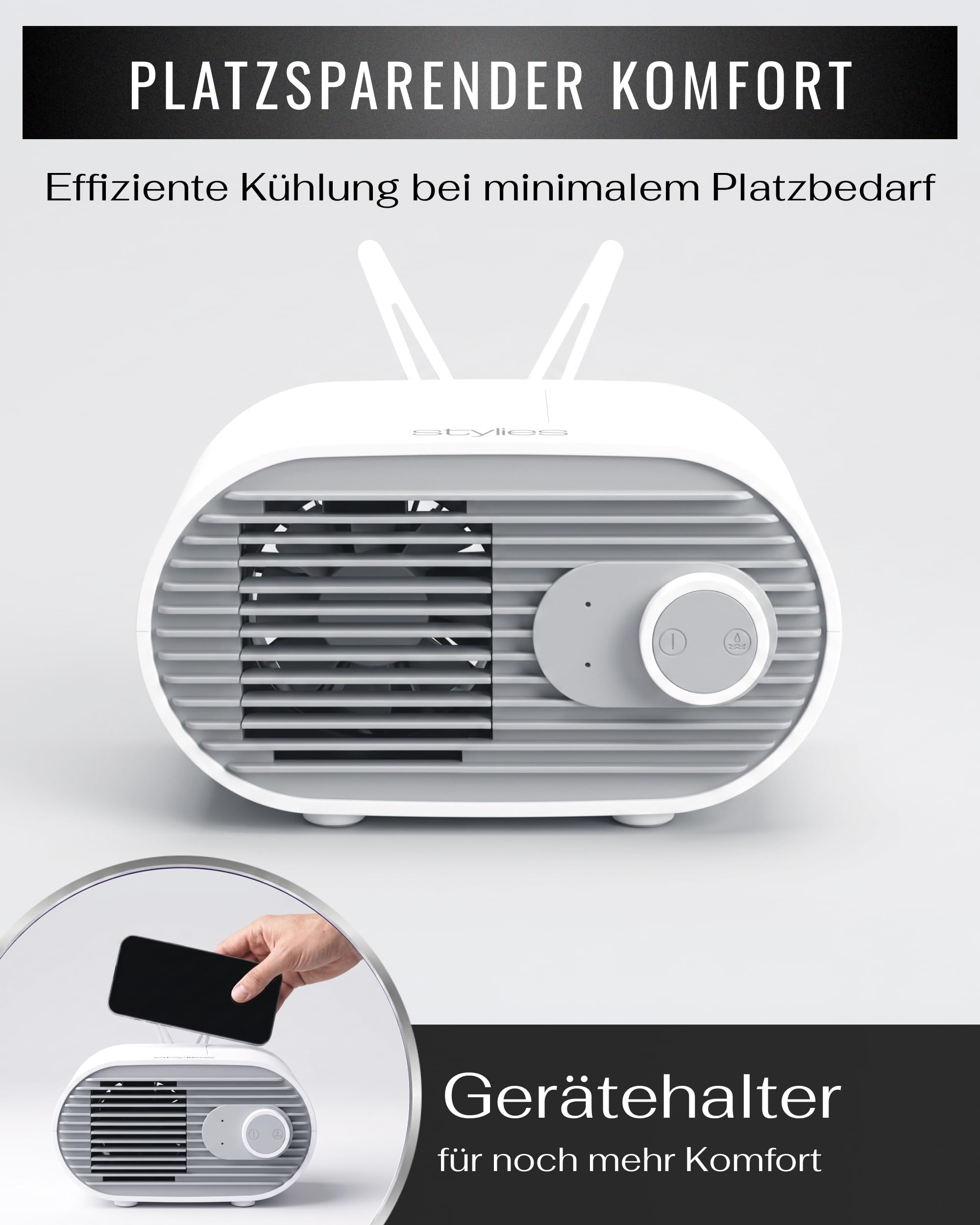 Kompakt Kühl Maia Mini Klimaanlage, Luftkühler mit Wasserkühlung 260ml