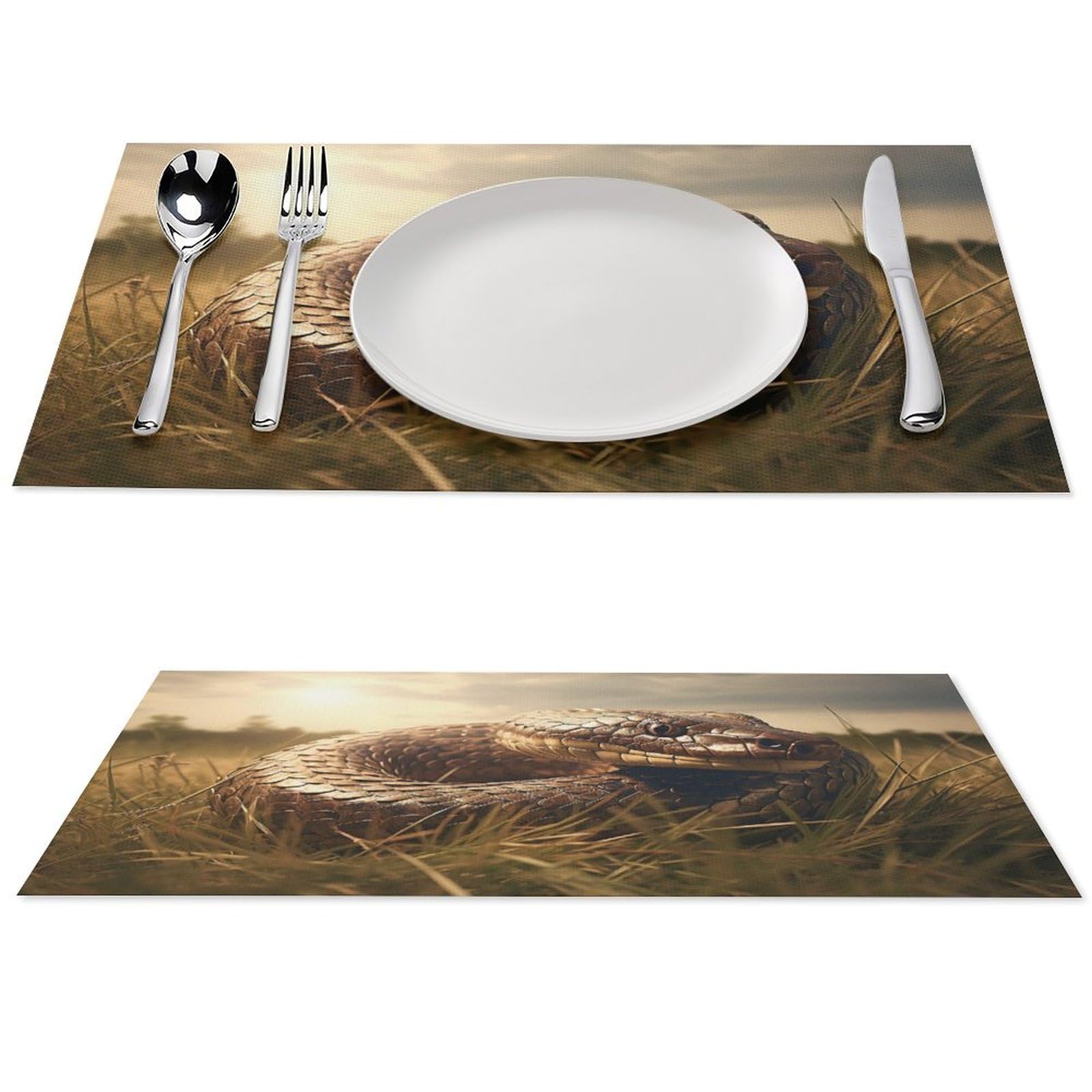 Sets de table antidérapants et lavables motif serpent pour cuisine