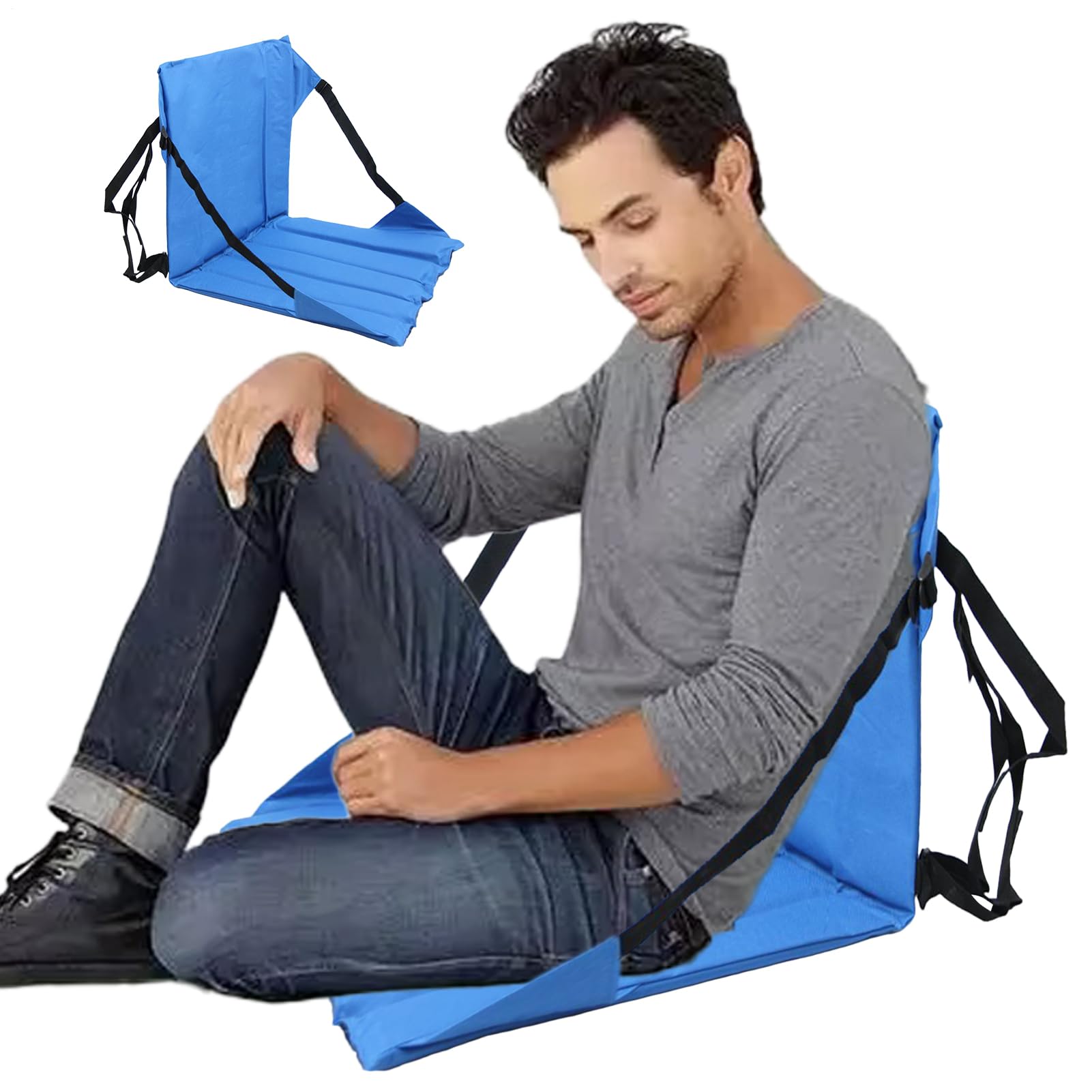 Sièges de stade avec soutien dorsal – Coussin rembourré en mousse épaisse, cadre ergonomique, design inclinable réglable, expérience assise confortable, siège pliable léger | Chaise pour camping, jeux
