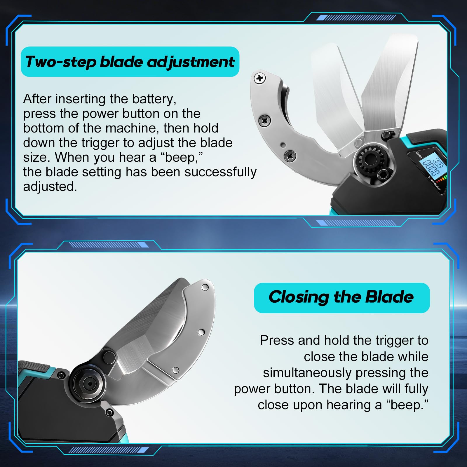 Cortatubos Eléctrico Inalámbrico Compatible con Makita 18V, Tijera Eléctrica de Litio con Motor Brushless para PVC, PPR, PE, PEX y Tubos de Plástico, Capacidad 50 mm (Sin Batería)