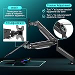 Pholiten Dual Monitor and Laptop Mount, Max 32” Monitor and 17” Laptop, 22lbs Capacity, VESA 75x75mm/100x100mm, Adjustable Height and Tilt, 360° Rotation, Black, Desk Use