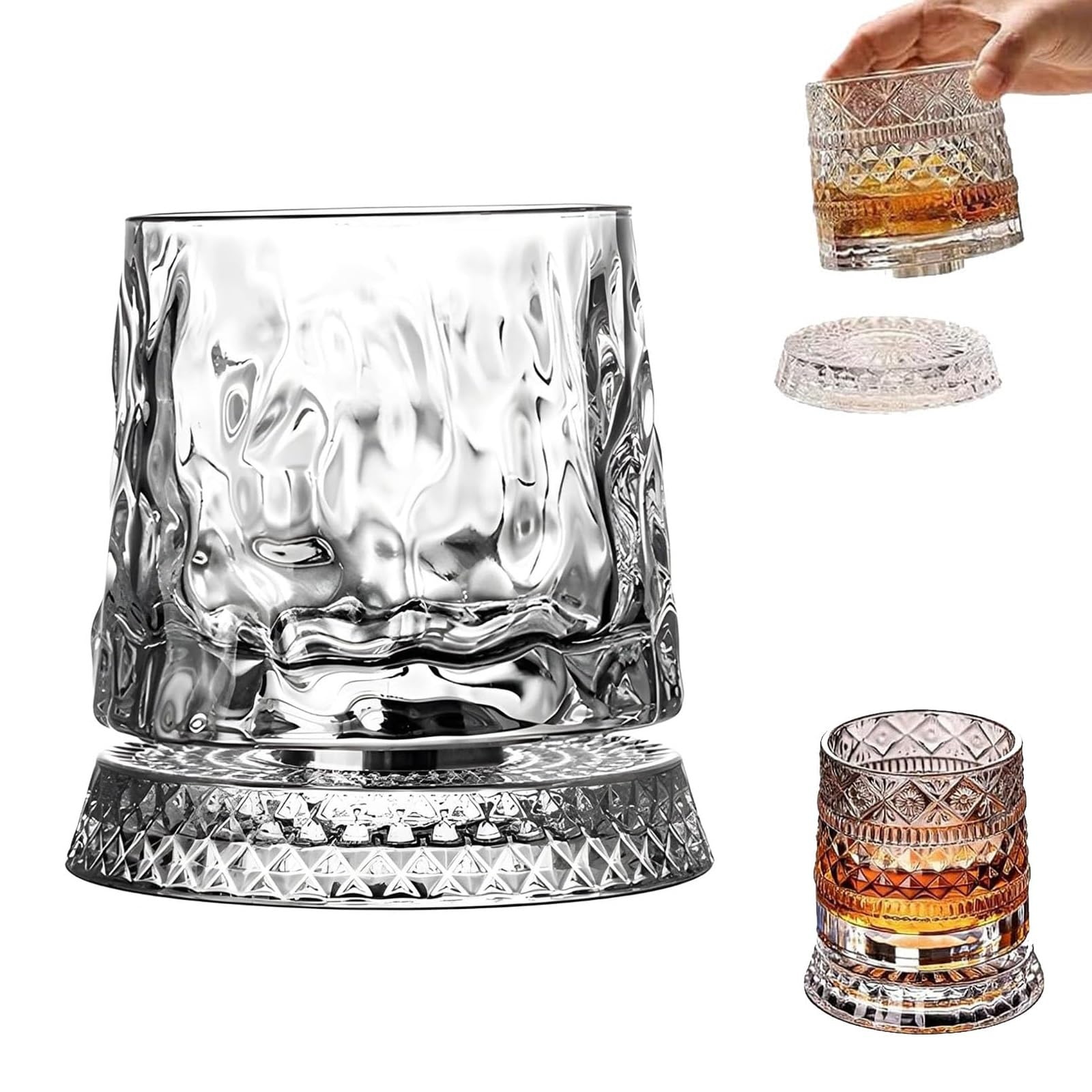 Verre à whisky rotatif le cadeau parfait pour amateurs de bourbon et de cocktails maison