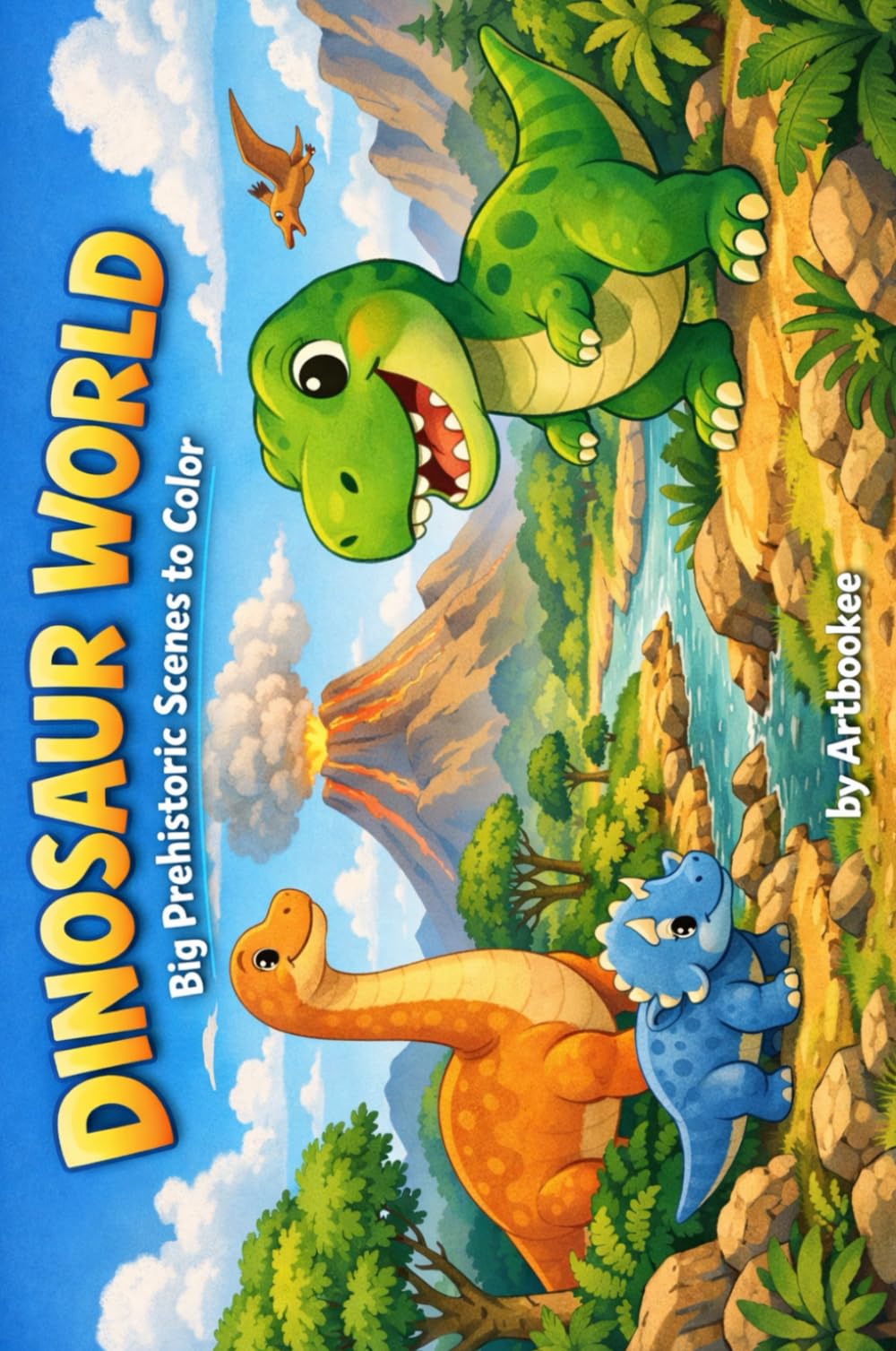 Dinosaur World: Big Prehistoric Scenes to Color