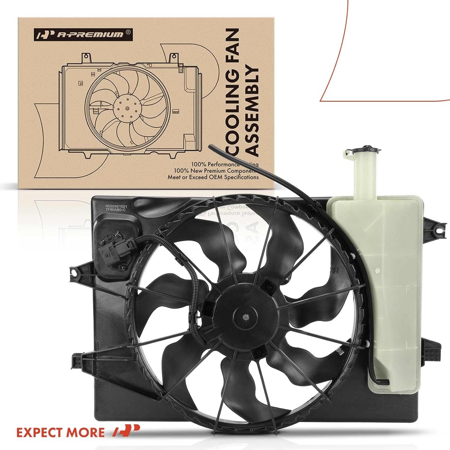 A-Premium Engine Radiator Cooling Fan Assembly Compatible with Select Hyundai Models - Elantra 2021 2022 2023 - Replace# 25380AB000