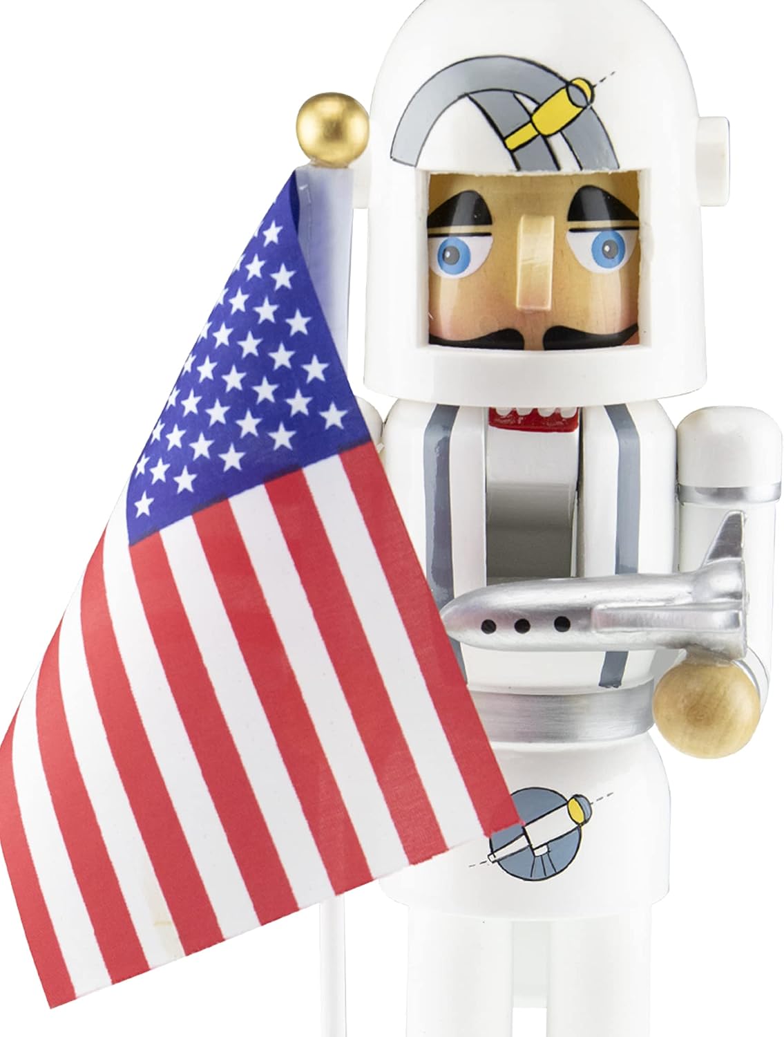 Clever Creations Astronaut 14 Inch Traditional Wooden Nutcracker, Festive Christmas Décor for Shelves and Tables