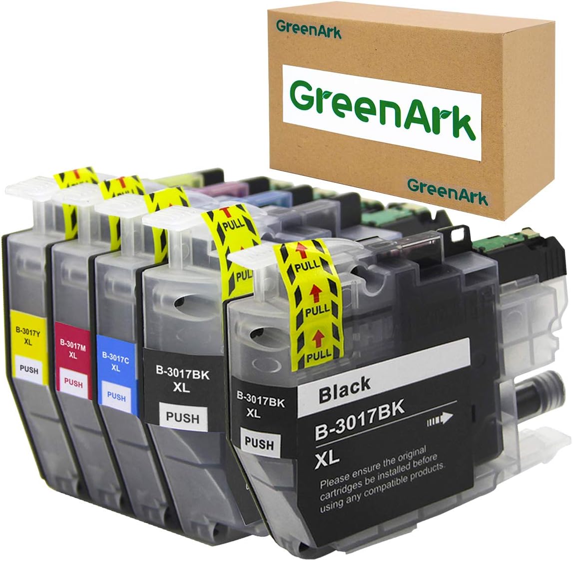 GreenArk Compatible Ink Cartridges for Brother LC3017XL LC-3017XL (BK/C/M/Y) High Yield Color Ink 5-Pack Work with Brother MFC-J6930DW MFC-J5330DW MFC-J6530DW MFC-J6730DW Printers