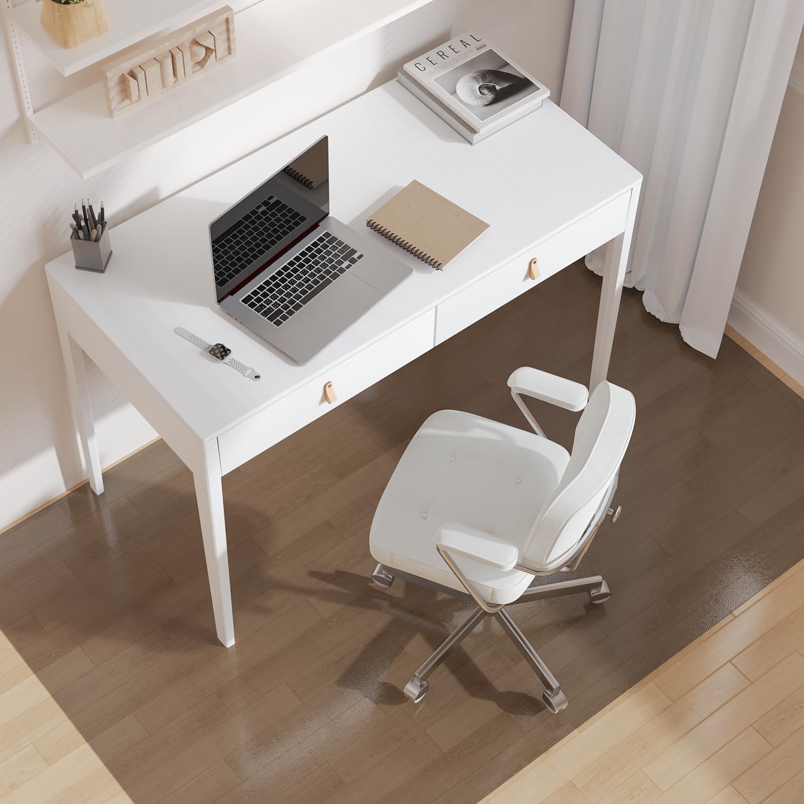 Translucent Black Chair Mat for Hard Floors 3 5 Vinyl Floor Mats for Home Office Durable Non-Slip Hard