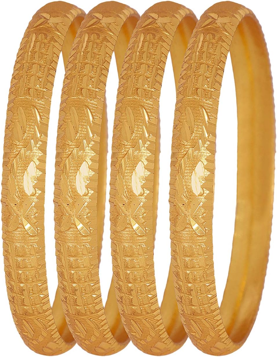 Shining Diva FashionSet of 4 Latest One Gram Gold Plated Traditional Bangles for Women and Girls
