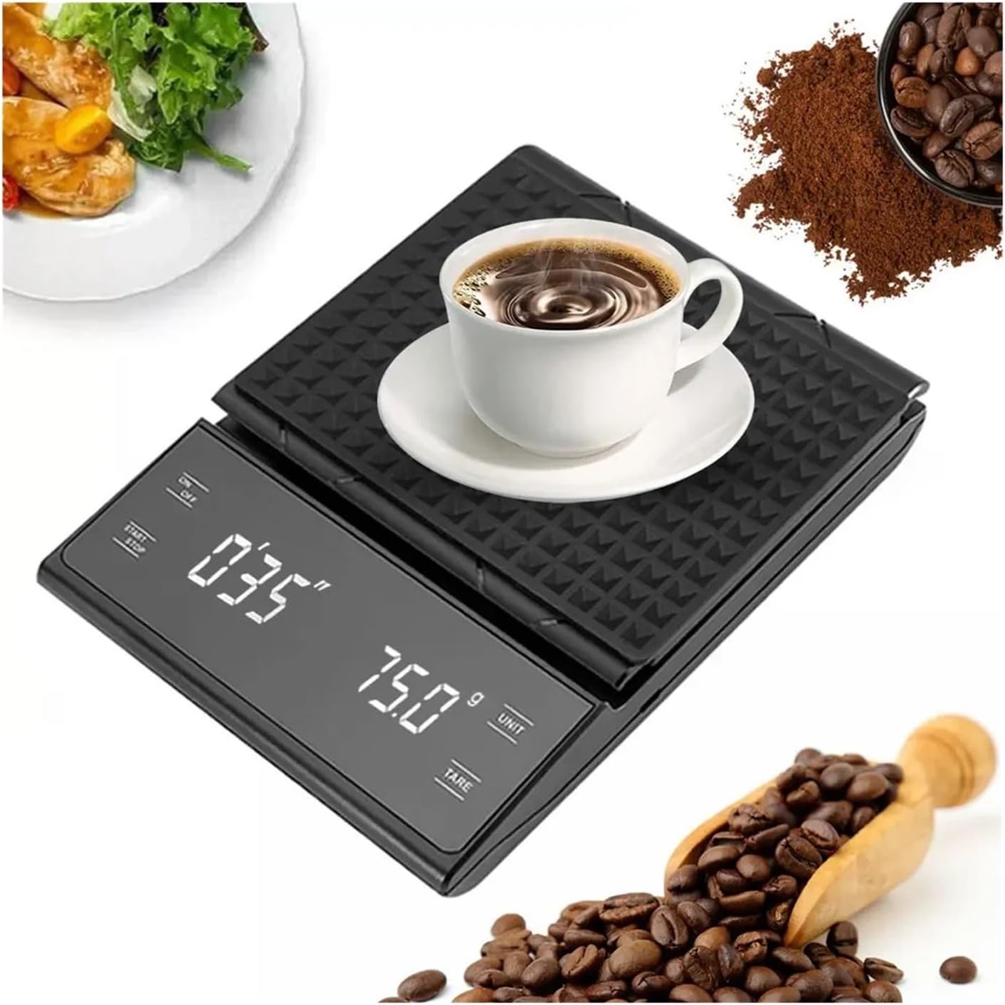 3kg/0.1g Precision Coffee Scale with Timer LCD Digital Kitchen Multifunction Weighing Pour Over Drip