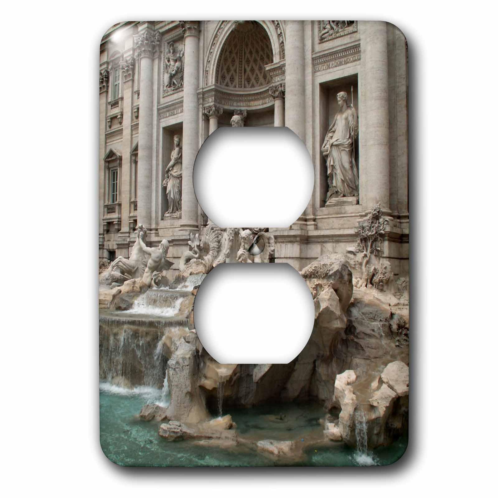Fontaine de Trevi habillage double prise pour masquer le plastique blanc mural