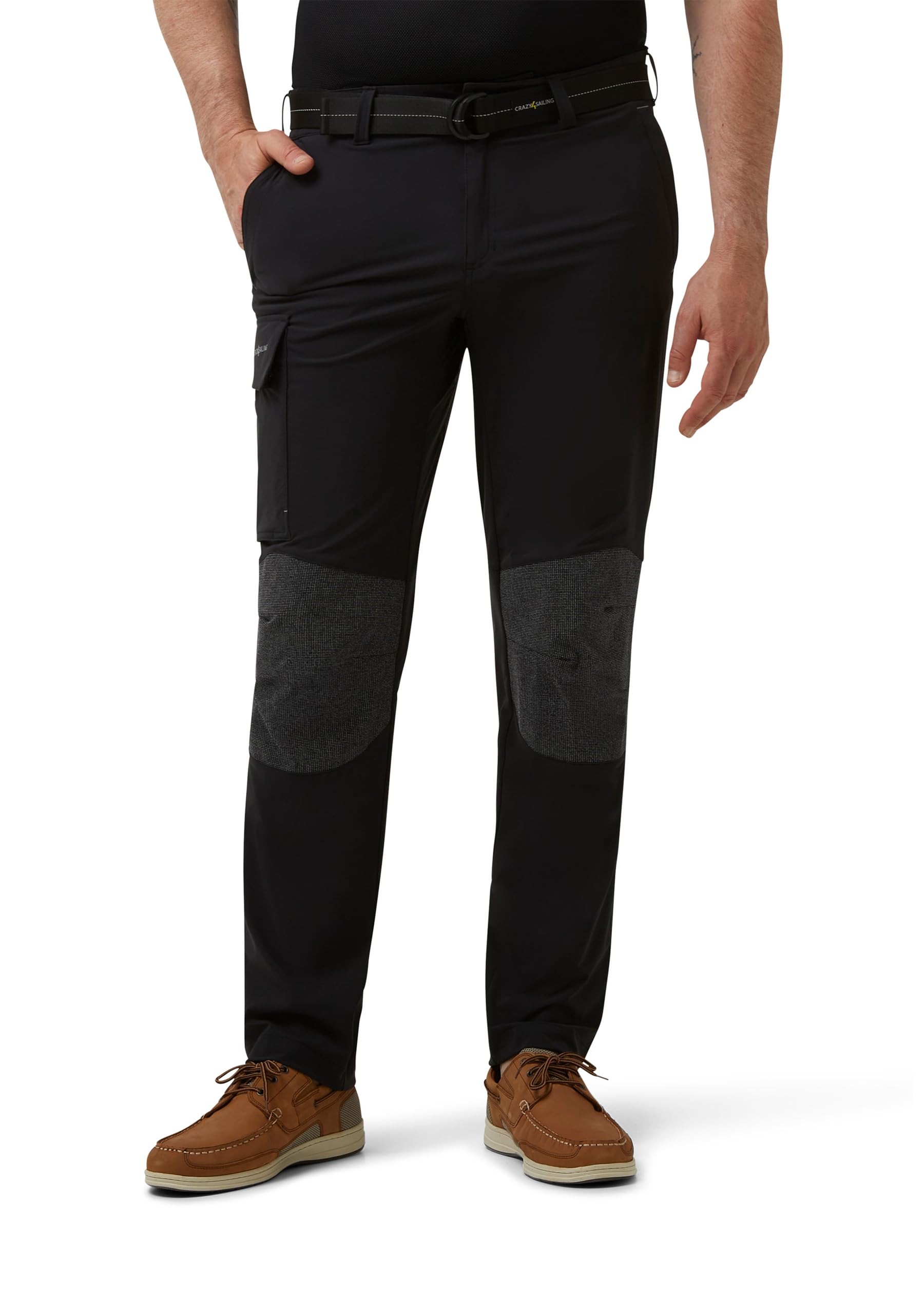 crazy4sailing Unisex Deck Segel-Bundhose – schnelltrocknend, 4‑Wege‑Stretch, UPF 40+, verstärkte Knie & Sitz, vielseitige Taschen & verstellbare Bundstruktur