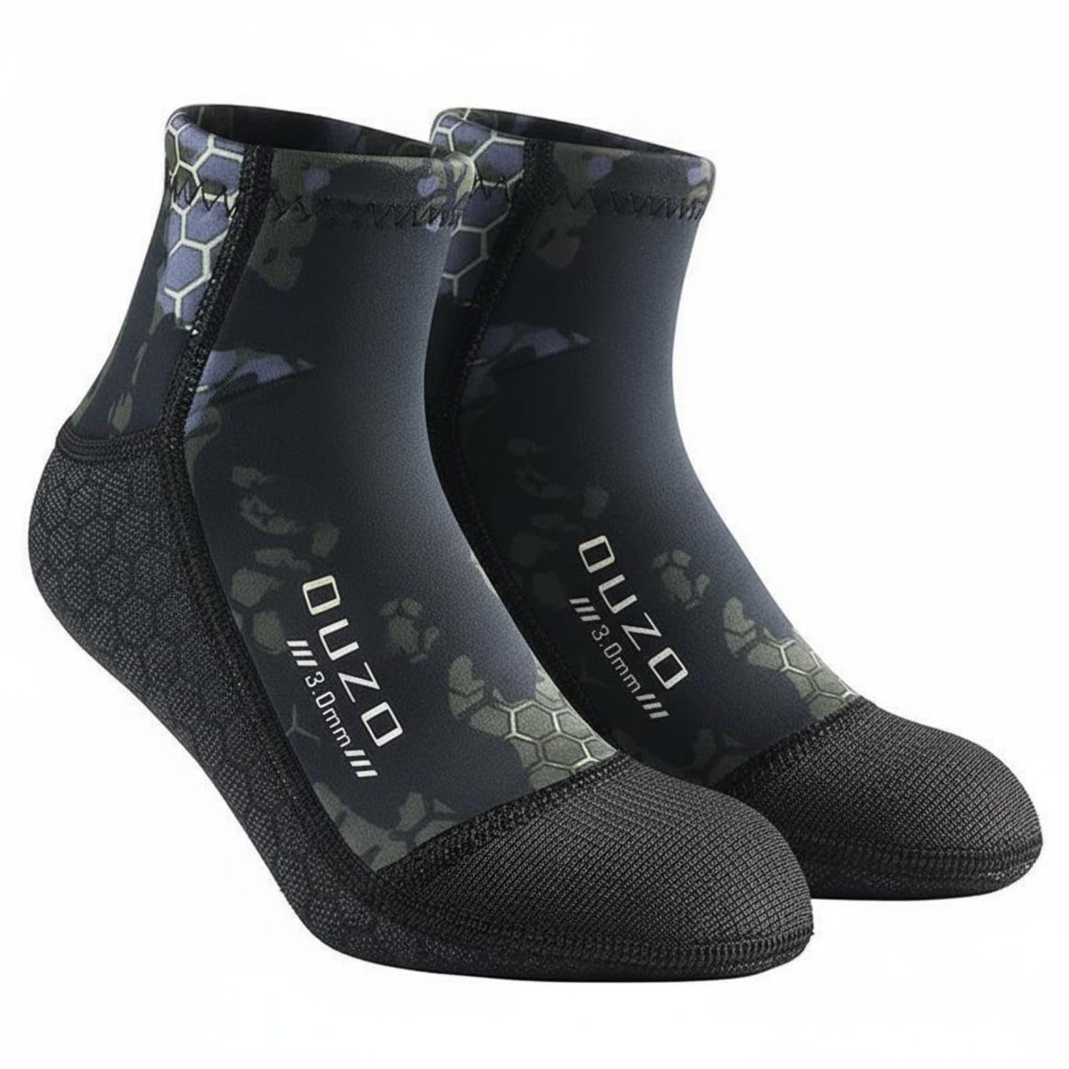 MERISHOPP Wear-Resistant 3mm Neoprene Socks Keeps Feet Warm 3mm Neoprene Water Socks Reinforced Toes and Heel Non-Slip Diving Booties for Surfing, Swimming, Army Green, M-picture-26