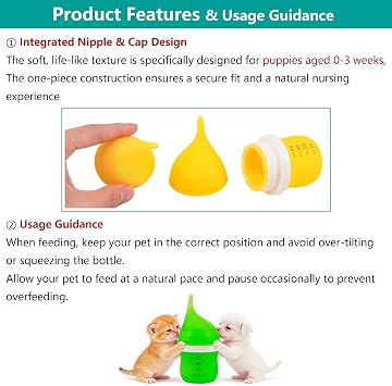 Pet Feeding Bottle for Puppies and Kittens,40ml Yellow